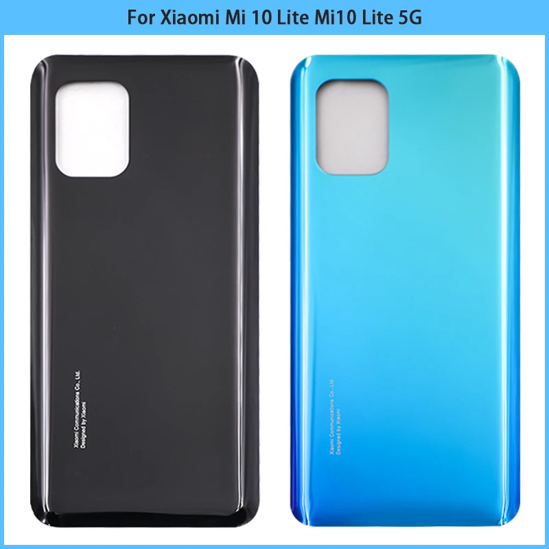New For Xiaomi Mi 10 Lite Mi10 Lite 5G Battery Back Cover 3D Glass Panel Rear Door Glass Housing Case With Adhesive Replace