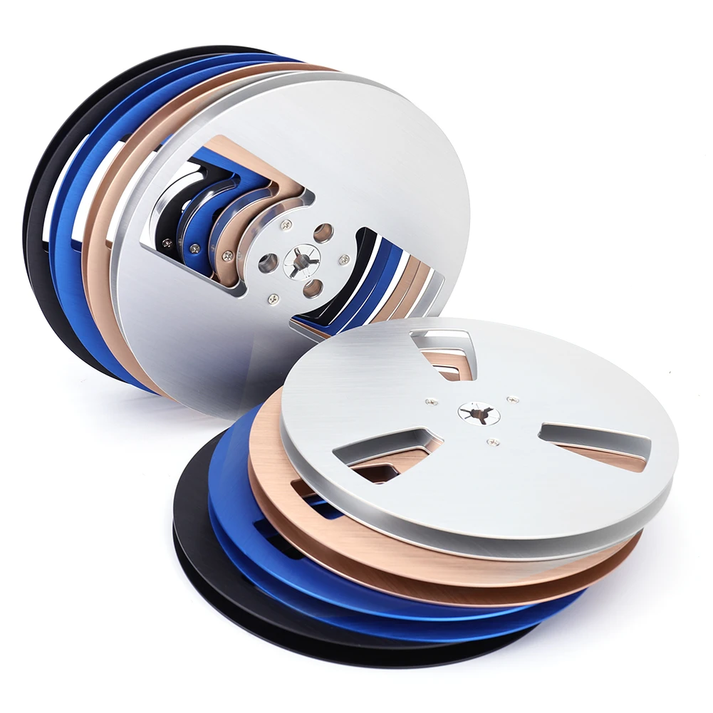 Bobina di Nastro Vuota, Bobina Aperta da 7 Pollici Bobina di Avvolgimento in Alluminio Audio Registratore Accessorio Apertura Parte Macchina Apri Piatto Vuoto per (Nero