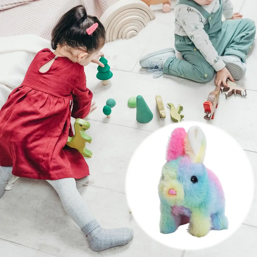 Animated Jumping Bunny Colorful Bunny Plush Toy with Interactive Features for Kids Walking Rabbit Electronic Pet for Children's