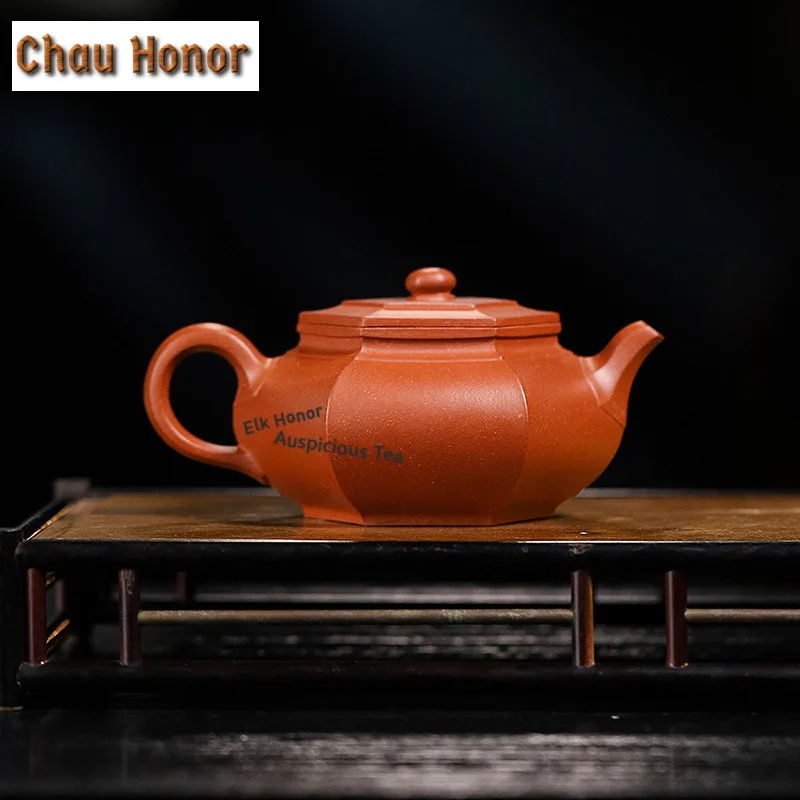 280ml Elegant Yixing Purple Clay Teapots Handmade Hexagonal Pot Raw Ore Downhill Mud Kettle Zisha Tea Set Tea Ceremony Gifts
