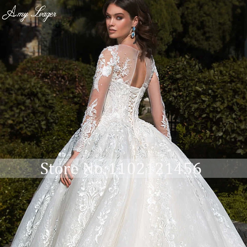 Luxury Off the Shoulder Ball Gown Chapel Train Appliques Wedding Dress –  Simibridaldresses