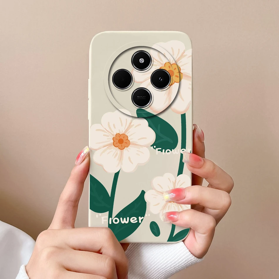 Leisure Flowers Soft Silicone Phone Case with Enhanced Lens Protection