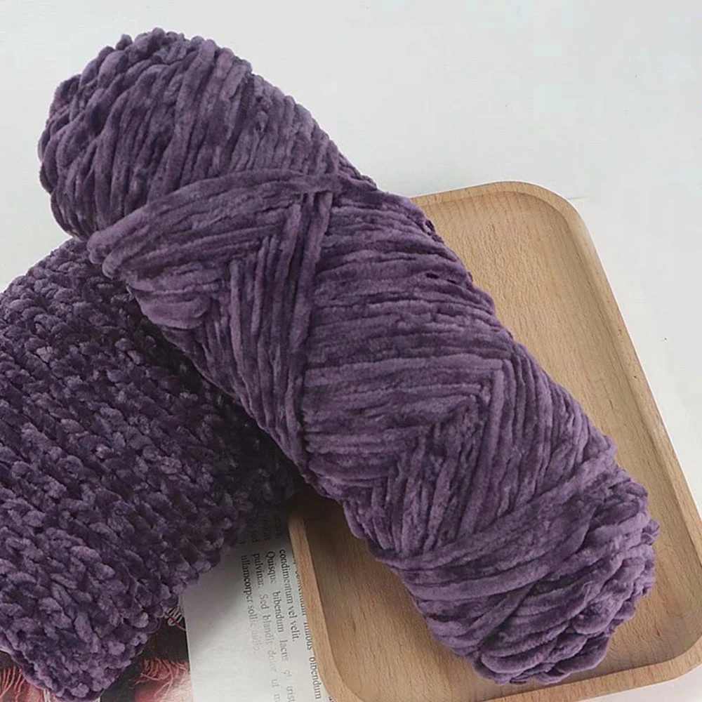 Luxurious Chenille Soft Velvet Yarn for Knitting and Crochet Projects
