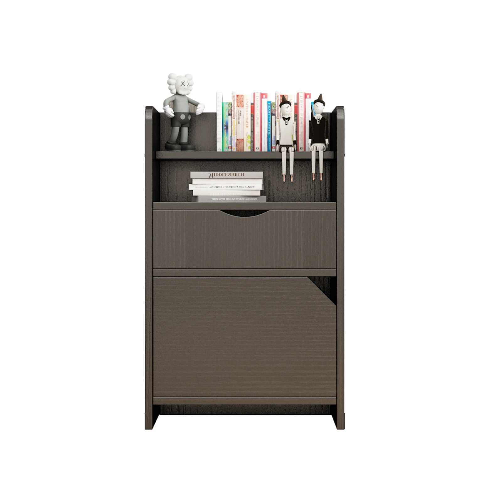 

YQ FOREVER Bedroom Bedside Table Filing Cabinet Modern White Wooden Nightstand with Storage Cabinets