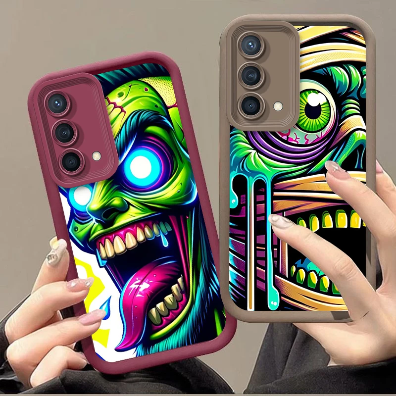 Cartoon Zombie Cool Per Reno X5 X3 10 8T 7Z 6 5 Pro Plus Pro 4G 5G Eye Ladder Phone Case