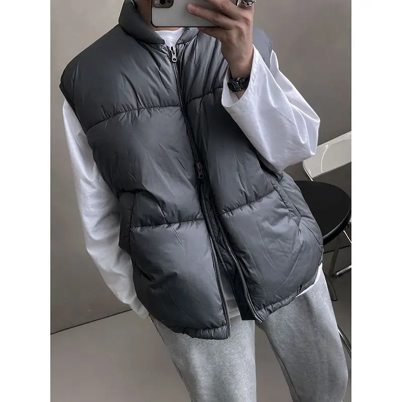Cotton Vest Men's Winter Korean Version Loose Sleeveless Cotton Jacket Jacket with Thick Camisole Vest and Cotton Jacket on The