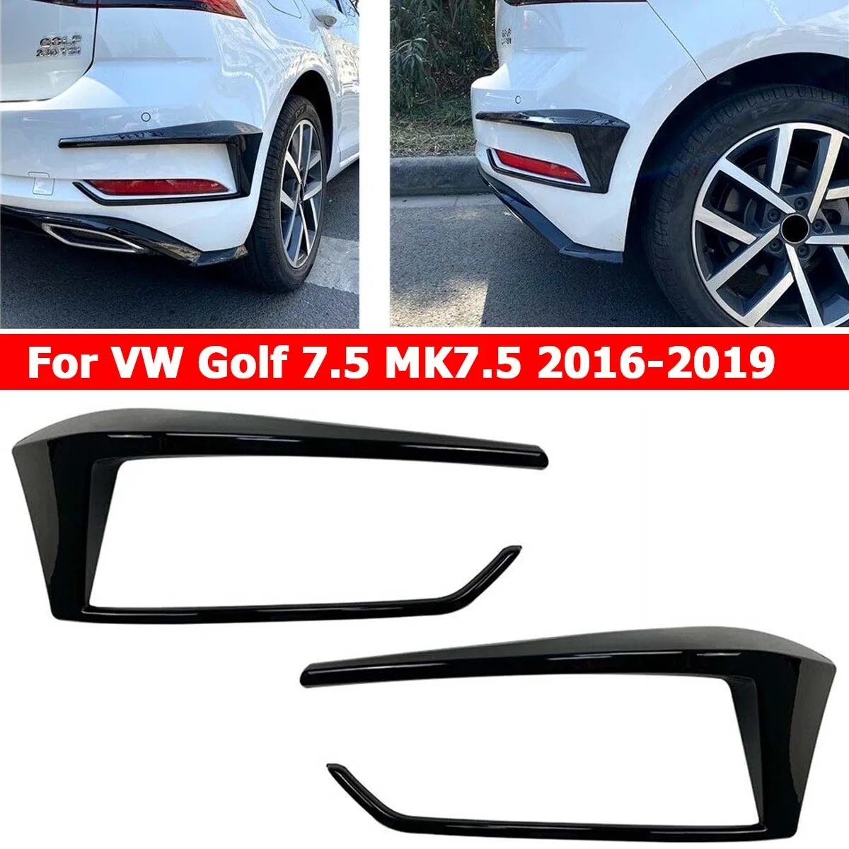 

Rear Bumper Splitter Canard Cover Trim For Volkswagen VW Golf 7.5 MK7.5 2016-2019 Hatchback GTI R GTD R400 Car Accessories