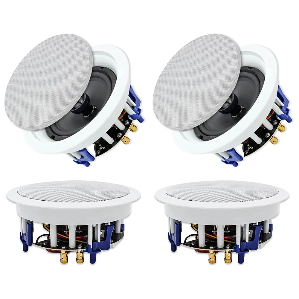 Home 4pcs Wall In Ceiling Speakers Full-Range 640W 6.5" BT Loudspeakers Stereo Audio Speaker Bathroom Store Hotel Theater