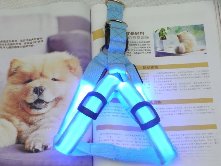 Fashion LED Electronic Pet Harness Nylon Dog Accessories Flashing Light Pet Leash Rope Belt Dog Glowing Vest Pet Supplies