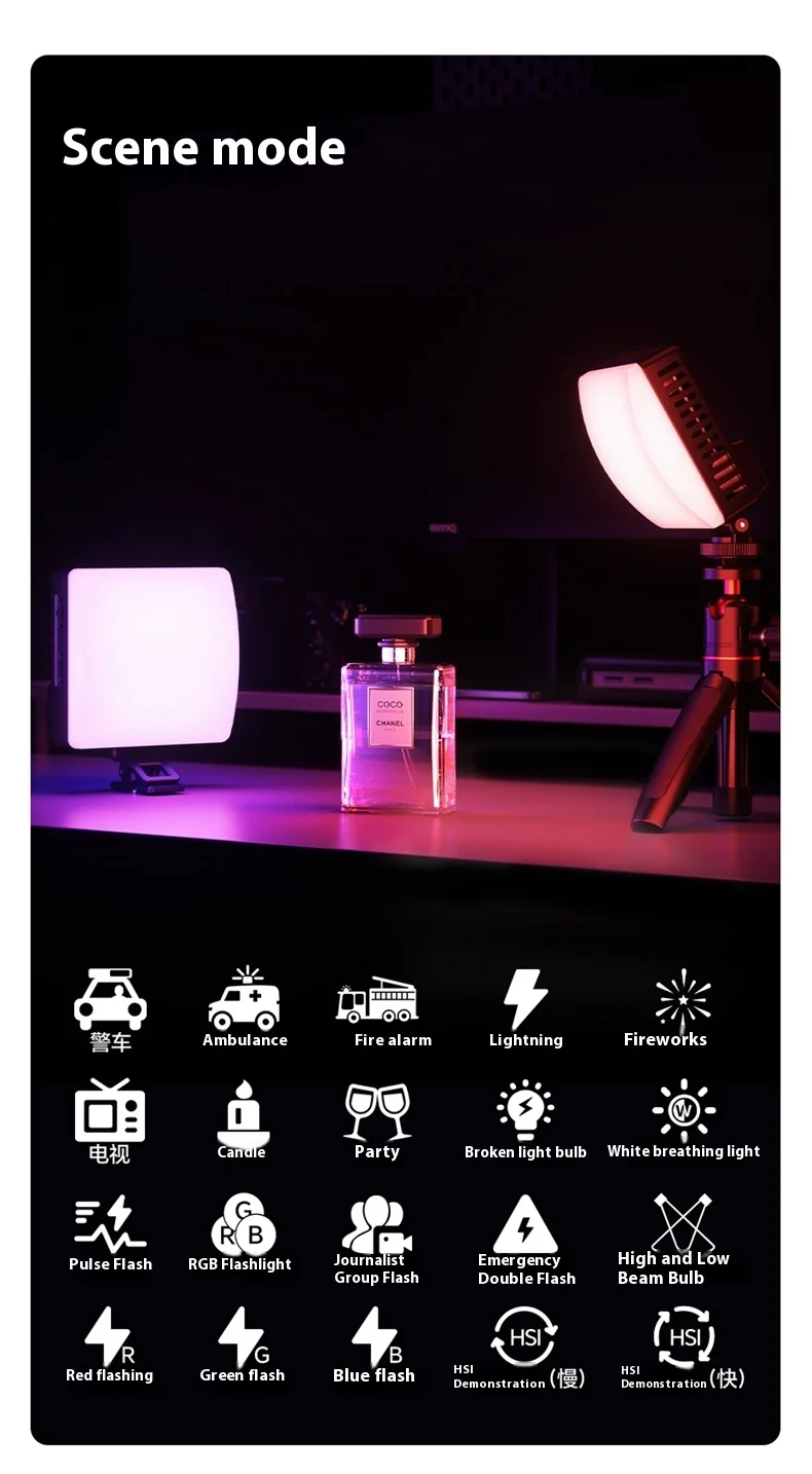 Ulanzi C10 RGB Fill Light Mini 10W Portable Video Light description image 10