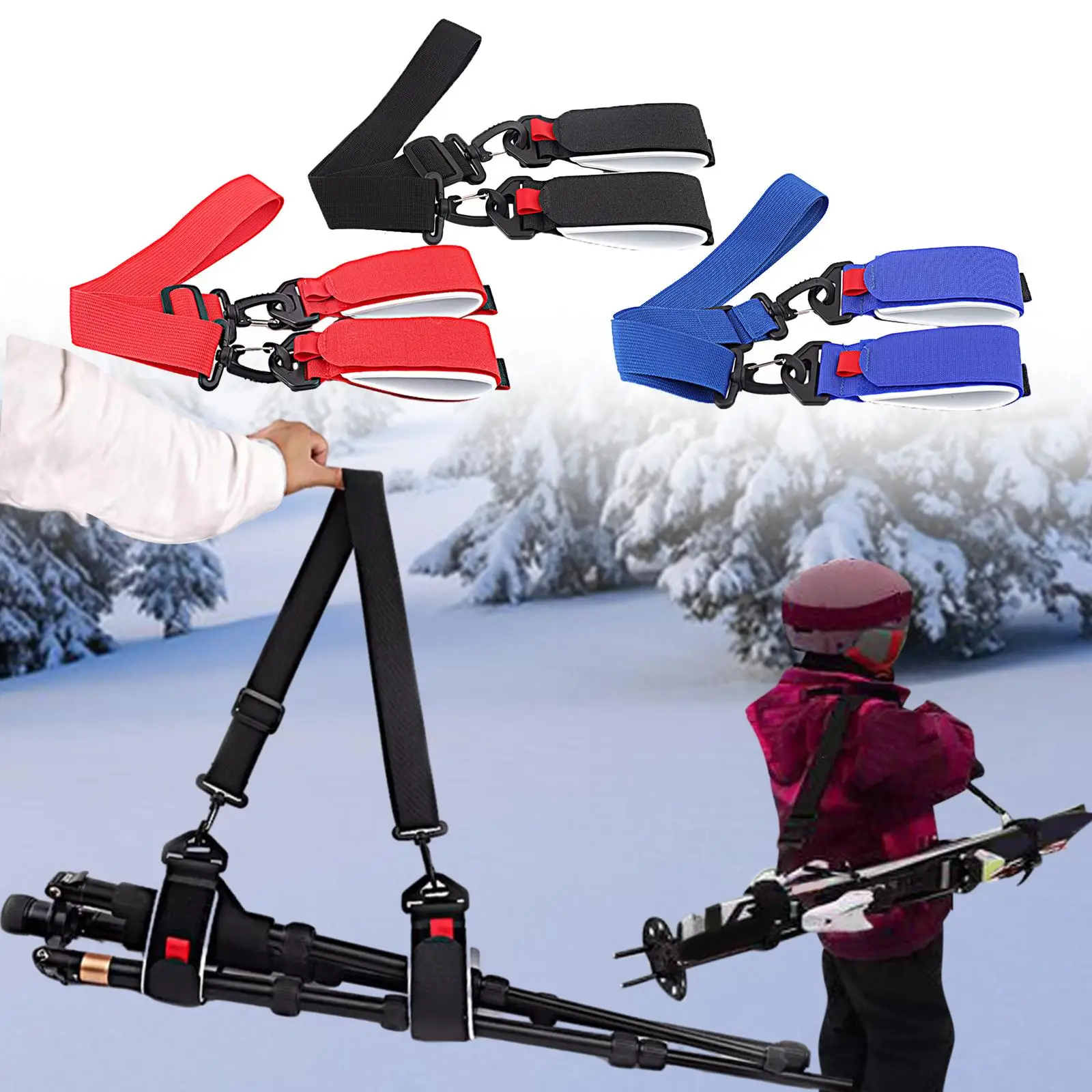 Ski Carrier Strap Durable Ski Handle Strap for Snowboard Ski Outdoor Sports