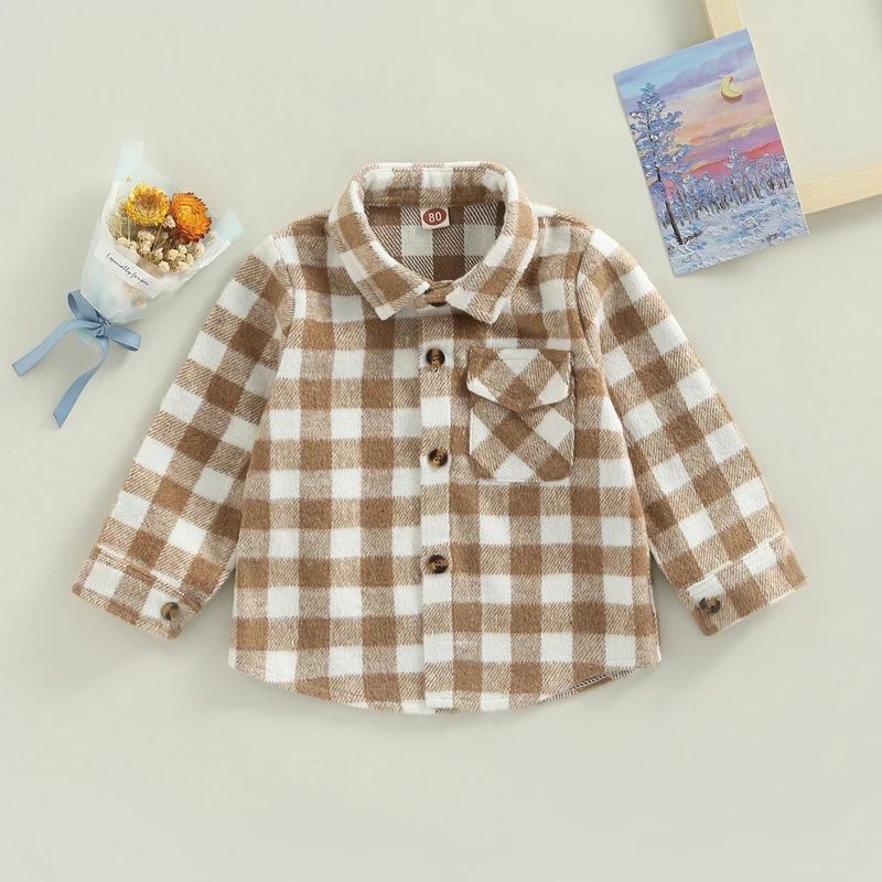 Kids Jackets Autumn Casual Plaid Long Sleeve