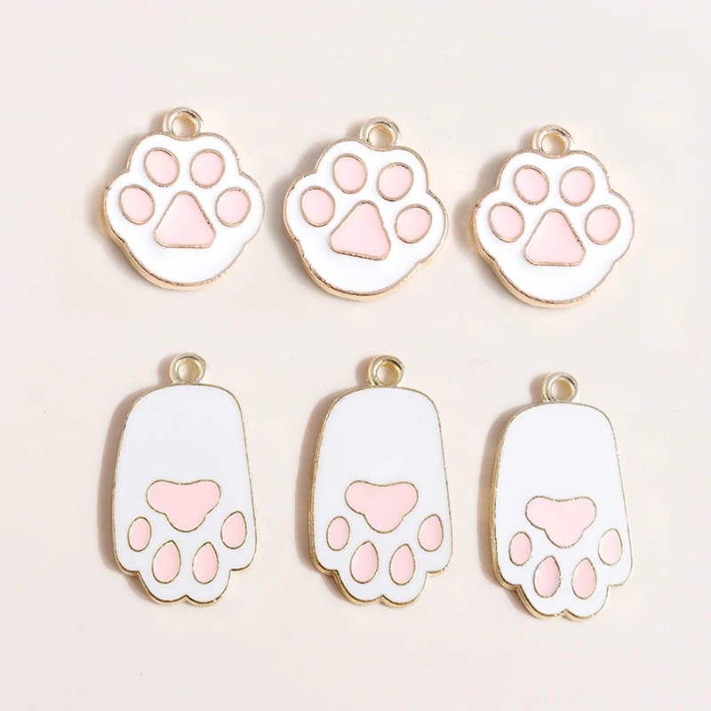 Citroen 10Pcs Kawaii Cartoon Pink Paw Dog Paw Pendenti Charms Per Orecchini Fai Da Te Fatti A Mano Bracciali Accessori Per La Creazione Di Gioielli