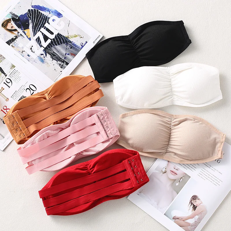 

Womens Bra Tube Top Strapless Bra Women Push Up Bralette Lingerie Invisible Bra Seamless Underwear Brassiere Solid Crop Top