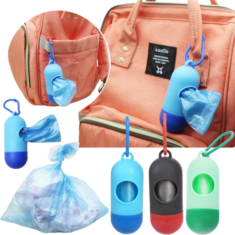 4PCS Stroller Hanging Diaper Bag Dispenser and Diaper Disposal Bag Set Pet Dog Waste Bag Dispenser and 3 Roll Trash Bags
