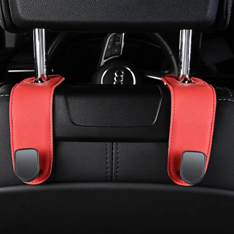 

PU Leather Vehicle Headrest Hooks Creative Auto Storage Hanger Holder Detachable Headres Holder for Coats Bags & Umbrellas