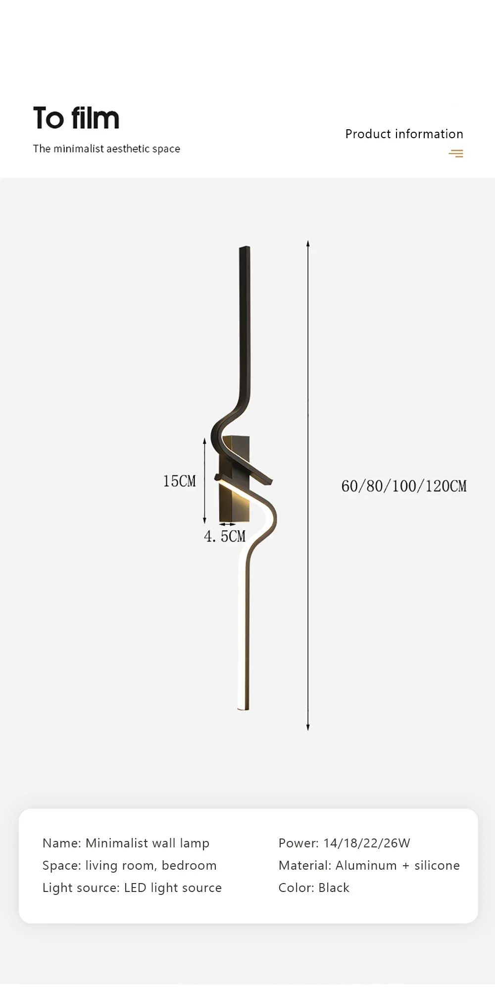 Arandela Linear Curva LED