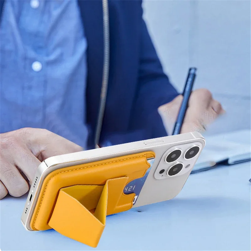 Magnetic Folding Wallet Card Holder and Phone Stand with MacSafe Support