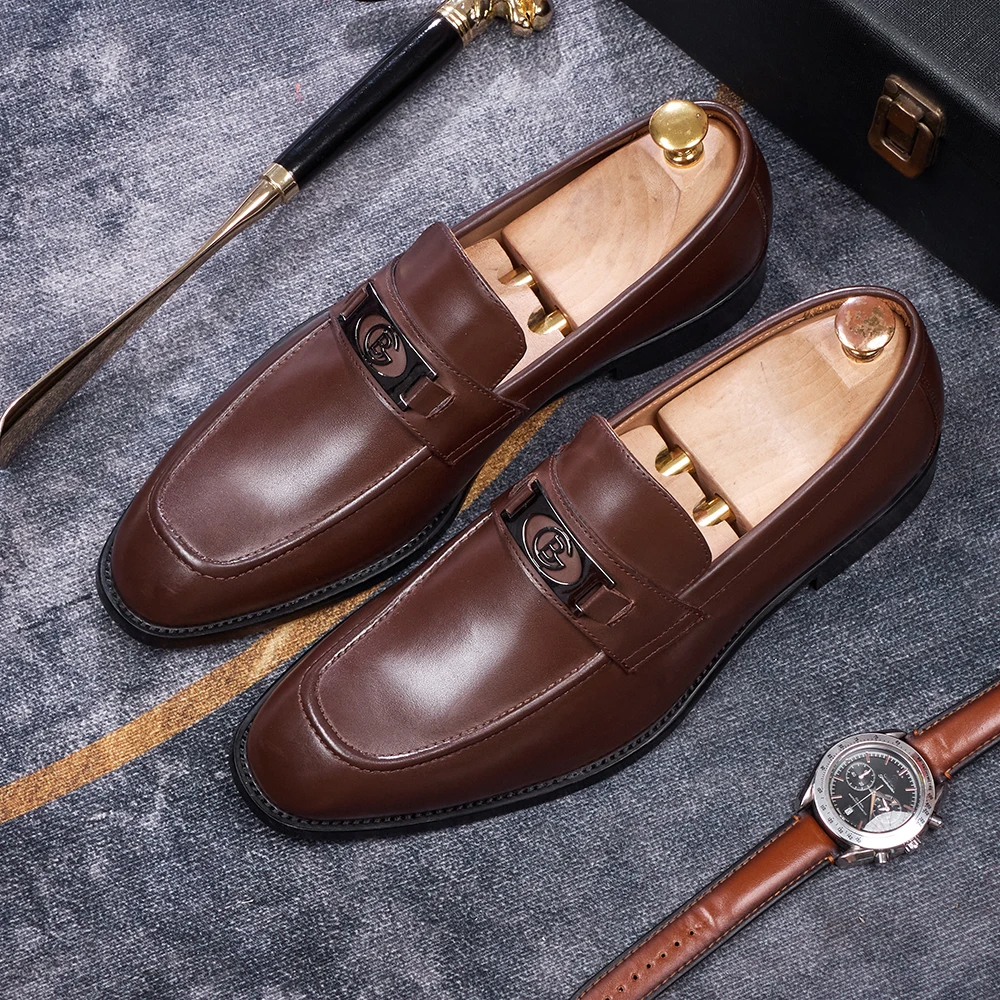 Handgefertigte Herrenschuhe aus Rindsleder, echte Ledersohlen, Business-Casual-Stil für hochwertige Business-Formelle und Hochzeiten – Detail 2
