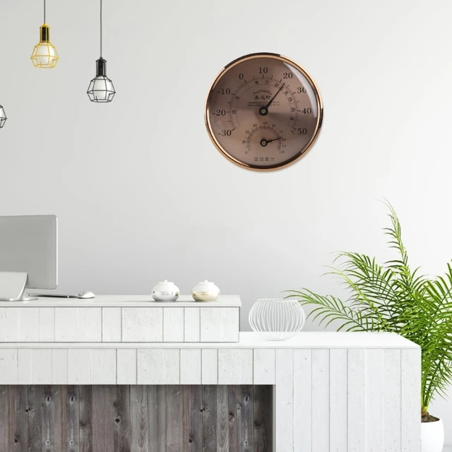 Kerek Hőmérő Beltéri Kültéri Nagy Fal És Higrométer, Lásd A Napi Csepp Hőmérsékletét Páratartalmát - Image 4