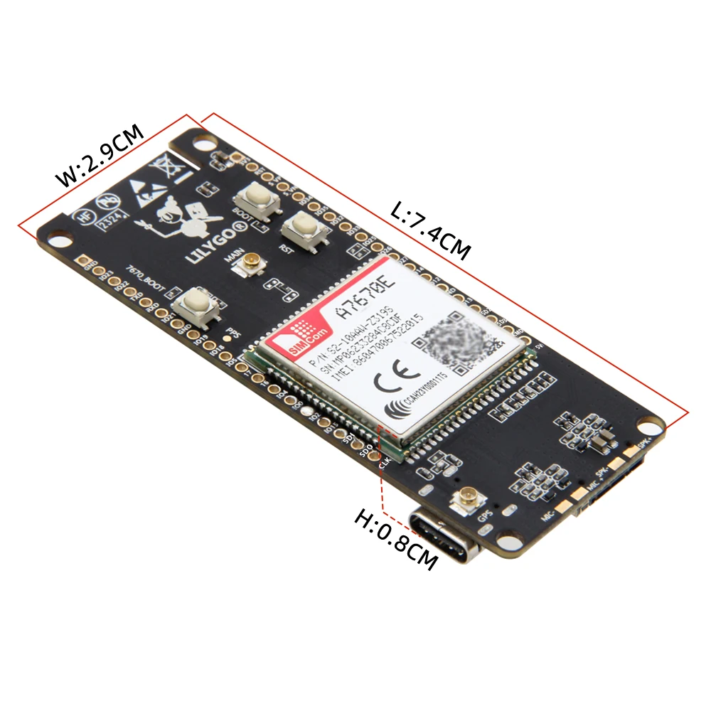 SIMCOM A7670E 4G 2G ESP32-WROVER-E WIFI BT Development Board LTE Cat1 GSM Module With GPS Receiver