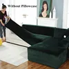 Velvet Sofa Cover Elastic Thick L Shaped Corner Sofa Cover for Living Room 1/2/3/4 Seater Stretch Cover for Sofa Couch Armchair 1