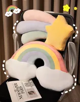 INS Hot Rainbow Cloud Star Moon Shell Plush Cushion Sleeping Pillow Home Decor Cushions Baby Shower Gifts 2