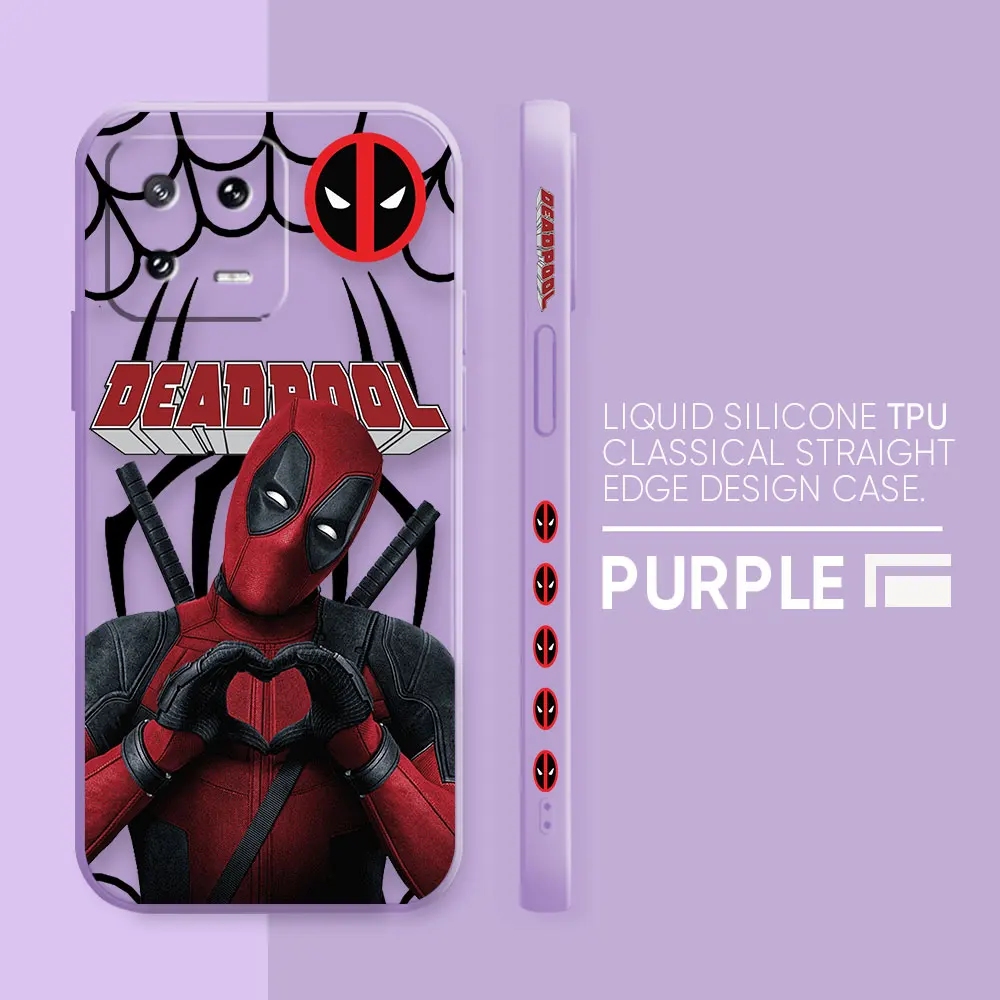 Phone Case For Xiaomi POCO F3 F4 F5 M2 M3 M4 M5 X2 X3 X4 X5 GT Pro 4G 5G Capa Funda Simple Liquid Silicone Case Marvel Deadpool
