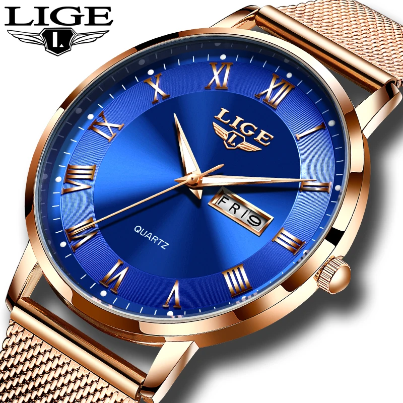 Elegant Rose Gold Ultra-Thin Mesh Quartz Women's Luminous Wristwatch