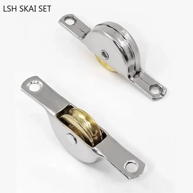 Stainless Steel Sliding Door Roller Wheel Barn Door Window Rollers Flat/concave Groove Mute Pulley Furniture Hardware 2pcs sliding door roller sliding door pulley