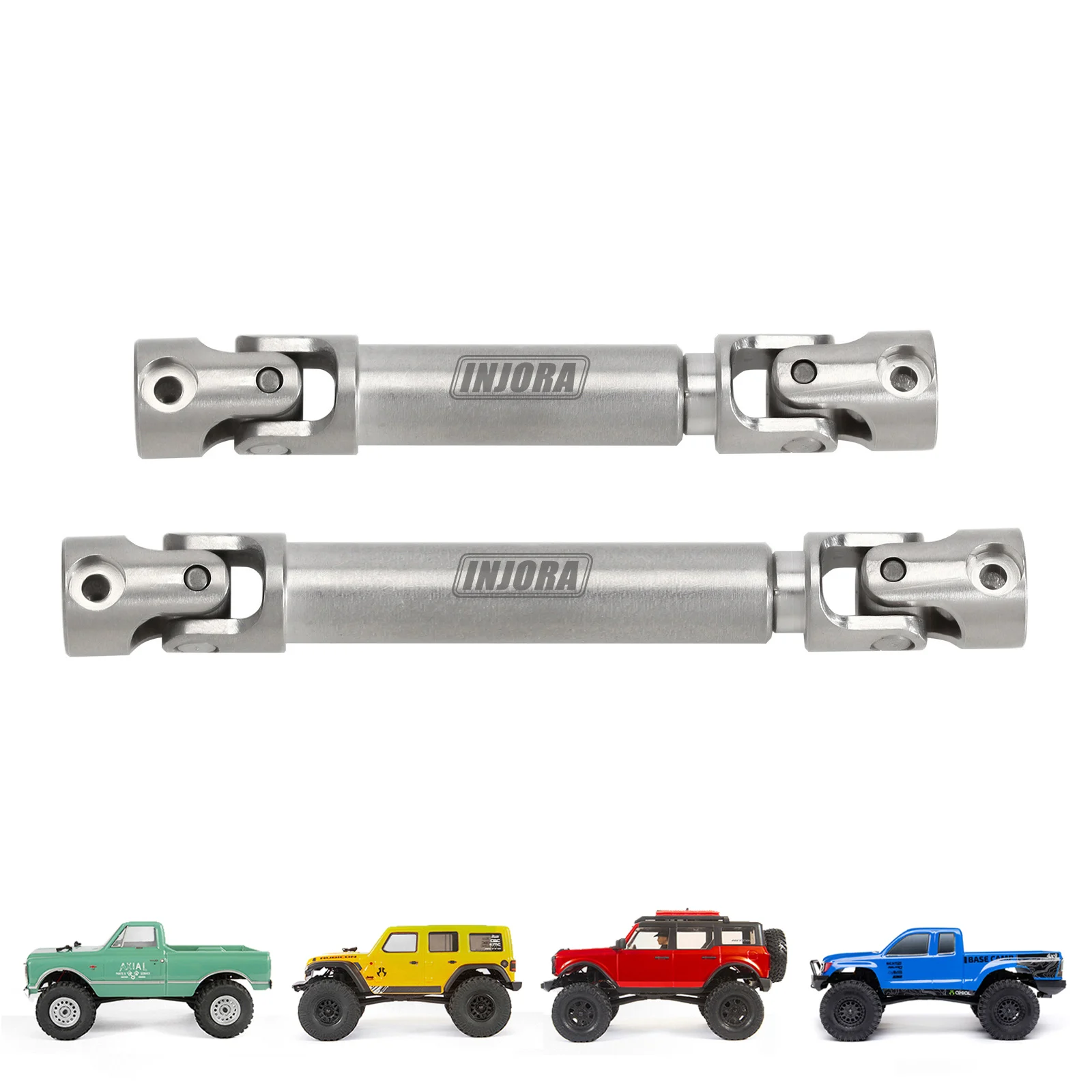 INJORA 스테인레스 스틸 센터 드라이브 샤프트 D형 구멍 1/24 RC 크롤러 Axial SCX24 Jeep JLU C10 Bronco Base Camp 4Runner용