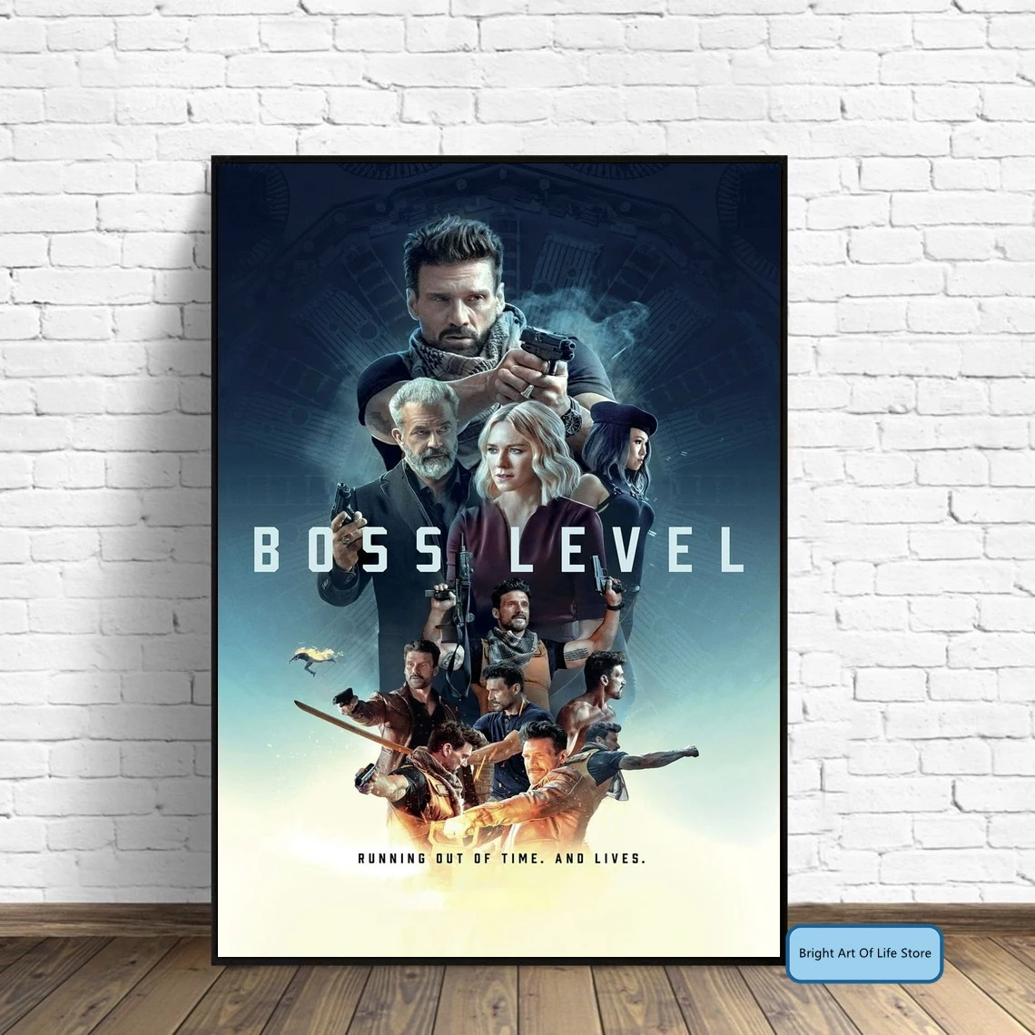 

Чехол с плакатом по мотивам фильма Boss Level (2021), фотопечать на холсте, настенное искусство, домашний декор (без рамки)
