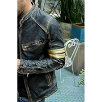 Veste en cuir de mode rétro Streetwear Blazer vestes décontractée hommes vêtements d'extérieur en cuir Moto veste tendance marque nouveaux vêtements pour hommes 4