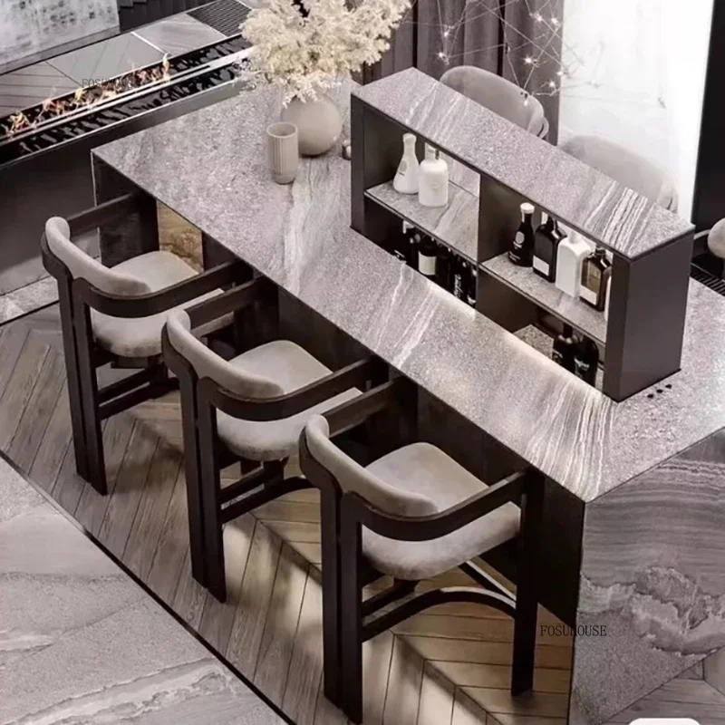 European Solid Wood Bar Chairs Light Luxury High Chair for Kitchen Furniture Creative Island Heightened Bar Stool Home Furniture