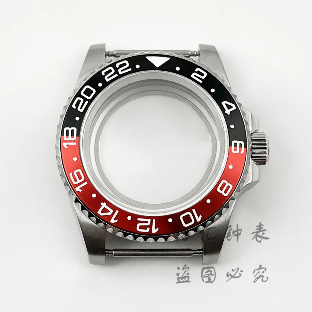 High-Quality 40MM GMT Watch Case with Aluminum Bezel, Stainless Steel Finish