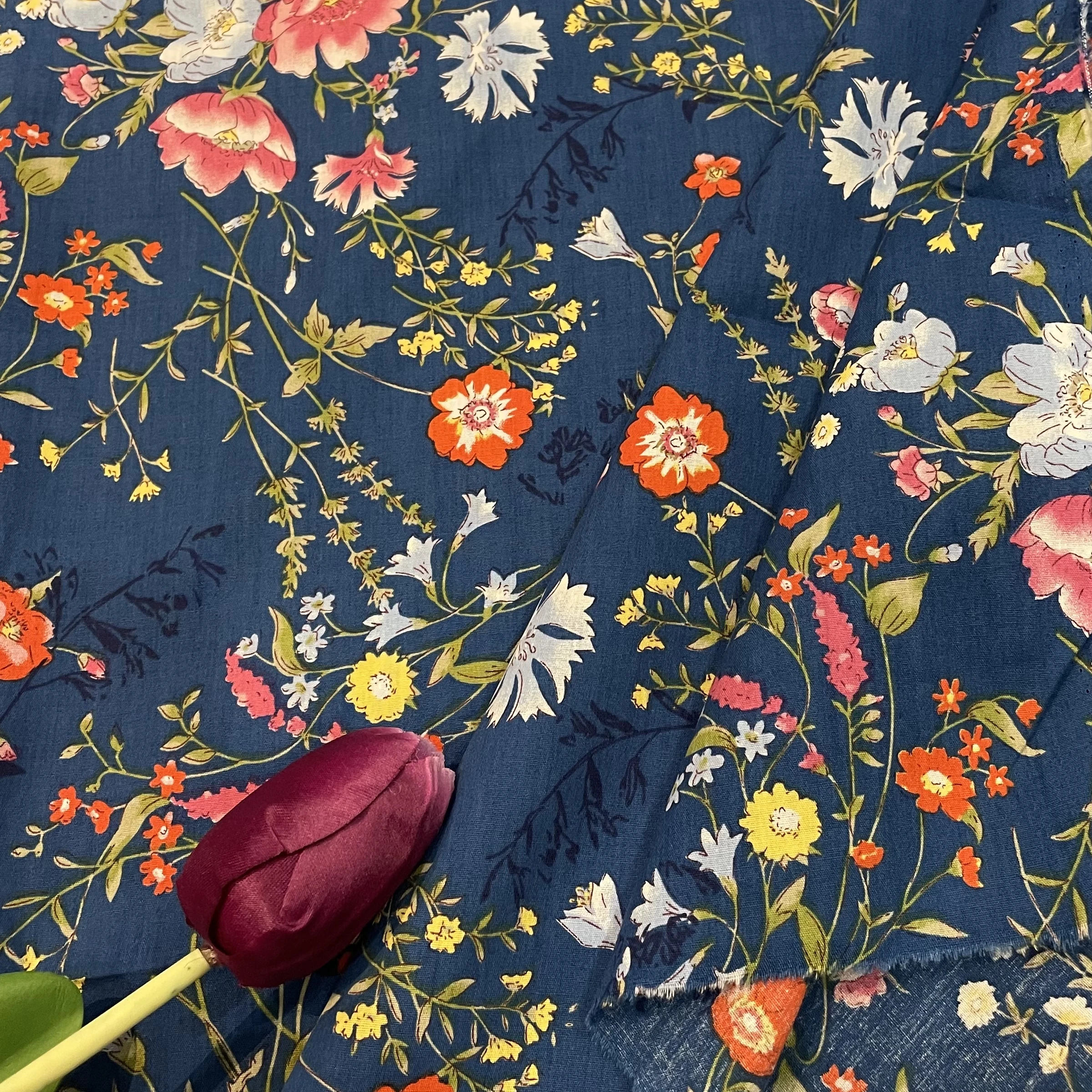145x50cm 레드 블루 40S 티순 리버티 코튼 패브릭 어린이용 용 재봉 천 드레스 스커트 DIY 핸드메이드 디자이너 패치워크 미터
