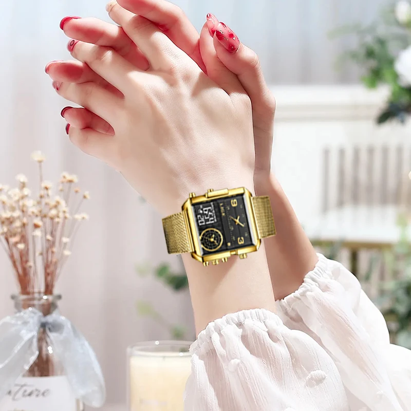 New LIGE Luxury Women Watch Top Brand Fashion Waterproof Stainless Steel Big  Ladies Quartz Wristwatch Montre Femme Beautiful