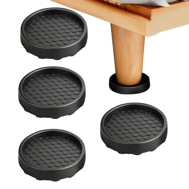 แผ่นรองเฟอร์นิเจอร์กันลื่น 4 ชิ้น แผ่นกันเสียงรบกวน แผ่นป้องกันขาเฟอร์นิเจอร์ ตัวกันลื่นสำหรับเตียงและโซฟา 1