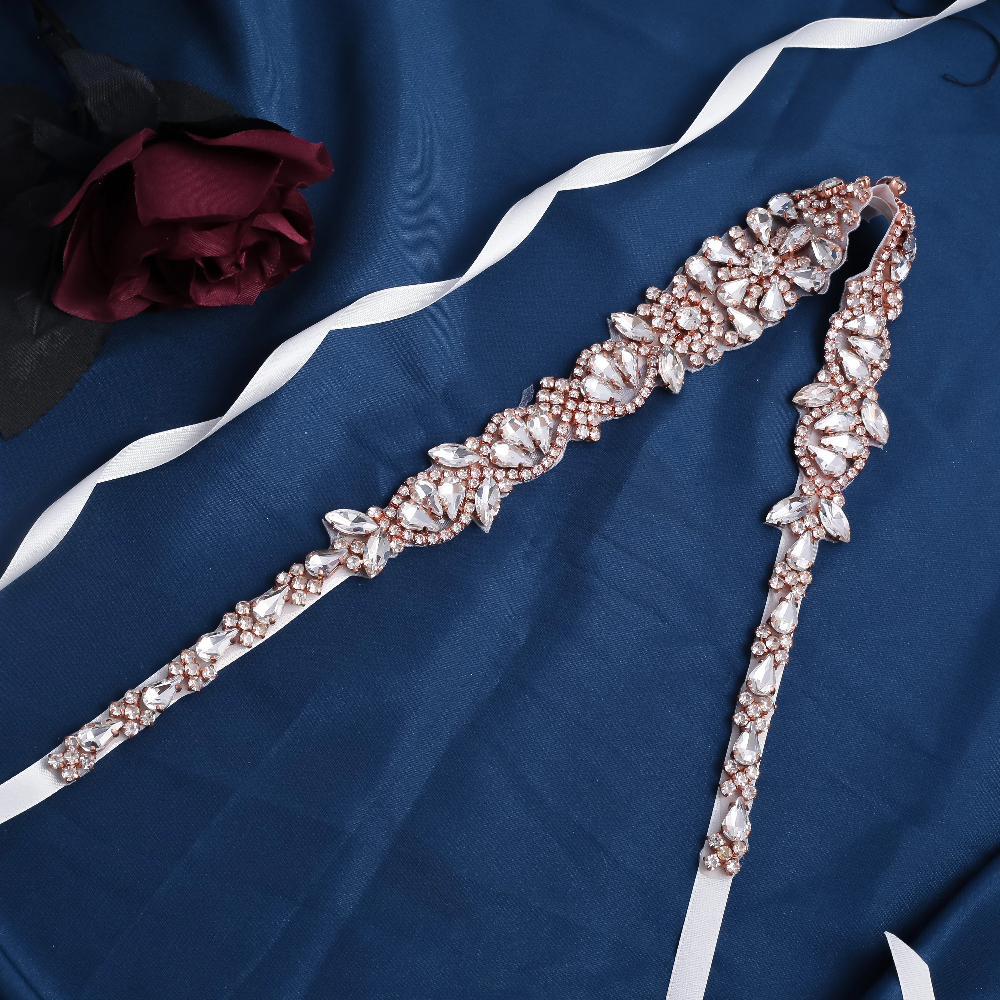 NZUK Rhinestones Wedding Belt Rose Gold Diamond Bridal Belt Crystal Belt  for Bride Wedding Party Evening Gown - AliExpress 320