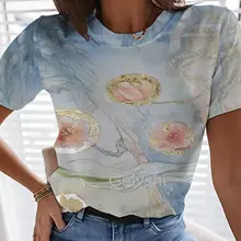 

Women T-Shirt Printing Floral Flower 90s Cartoon Ladies y2k Streetwear Style Fashion Clothes Printed Tees Female Graphic T-shirt