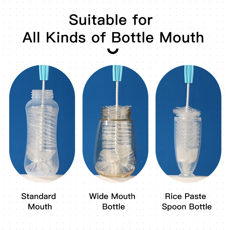 Simple Nylon Baby Feeding Milk Bottle Nipple Brush Set 2 Pack bottle brush,bottle cleaning brush,cleaning brush,cleaning brush set