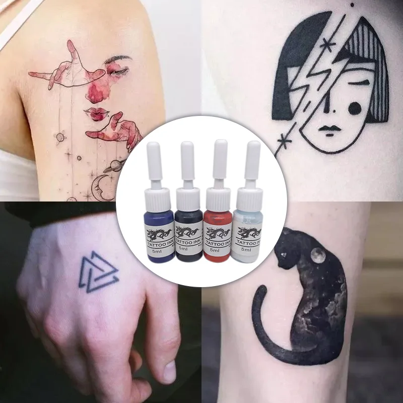 5ml Tattoo Ink Set Pigment Kits Beauty Makeup Paints Bottles Tools Body Art Accessory
