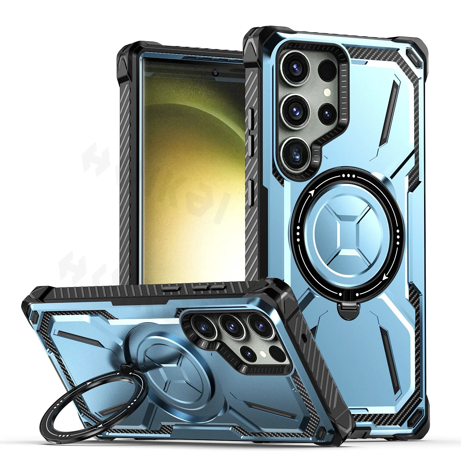 Case for Samsung Galaxy S25 Ultra S24 Ultra S23 Magnetic Mag-Safe Heavy Duty Shock Absorption Body Protective Rotatable Kickstan
