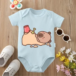 Adorable Capybara 100% Cotton Baby Bodysuit - Perfect Gift - 9 - 12M (Capybara - 1 - Blue)