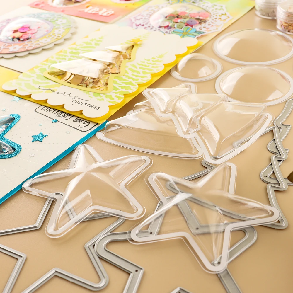 20cupole tridimensionali 3D per aggiungere dimensioni alle carte Shaker coperture per finestre pllastiche gonfie per la creazione di biglietti fatti a mano strumento per scrapbooking da 2-3/8diametro