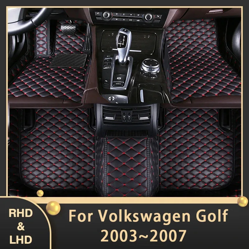 

Car Floor Mats For Volkswagen VW Golf 5 MK5 A5 2003~2007 Auto Custom Auto Foot Pads Leather Carpet Interior Accessories 2006