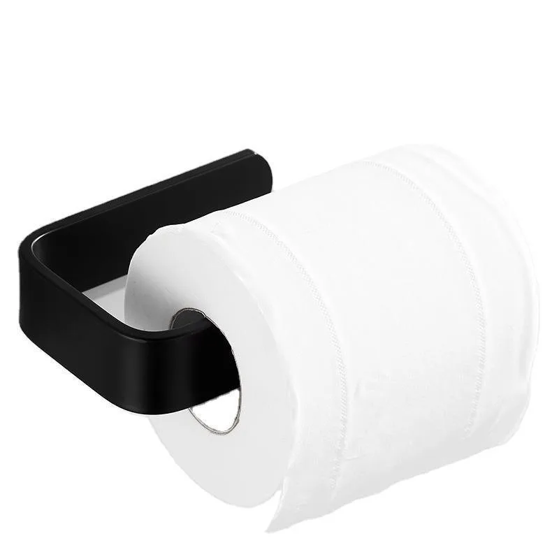 1pc Wall Mounted Toilet Paper Holder No Punching Tissue Towel Roll Bathroom Towel Rack Bathroom Accessories Material Plastic