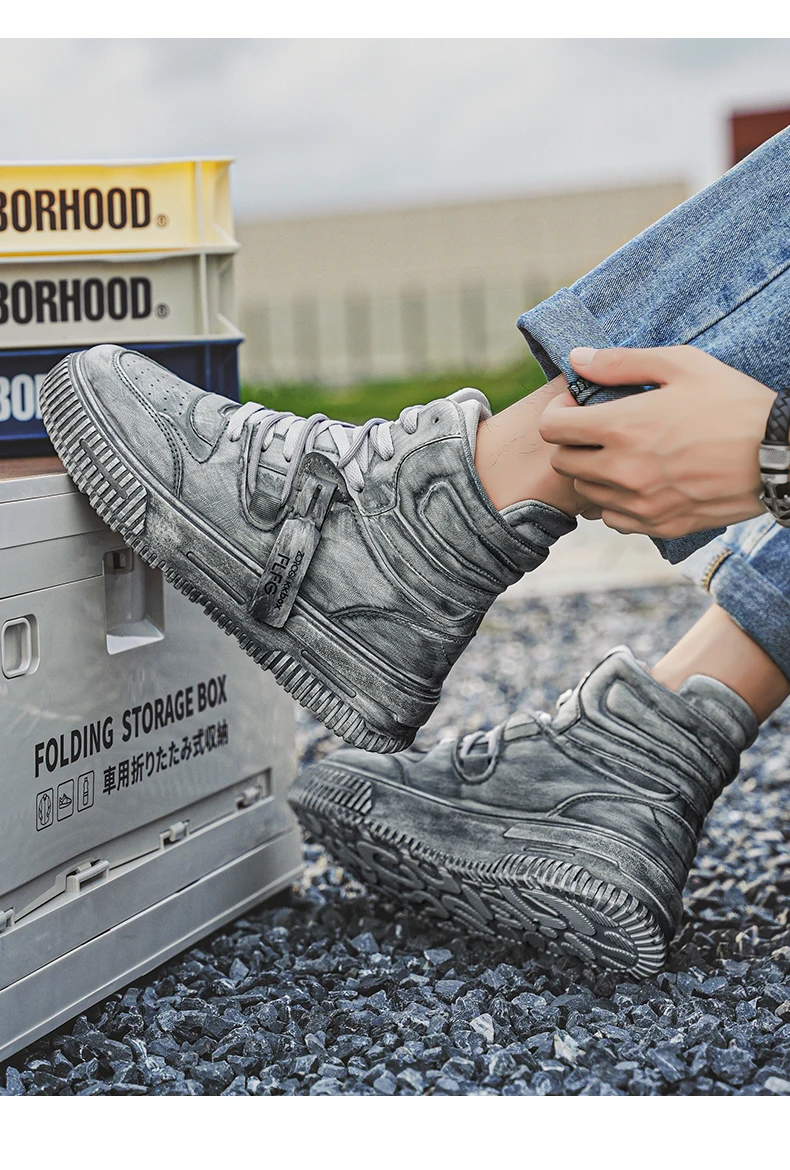 Neue Männer und Frauen Trend Tragen Beständig Zwei-farbe Paare Mode Casual Turnschuhe High Top Skateboard Schuhe Student Stiefel – Detail 11