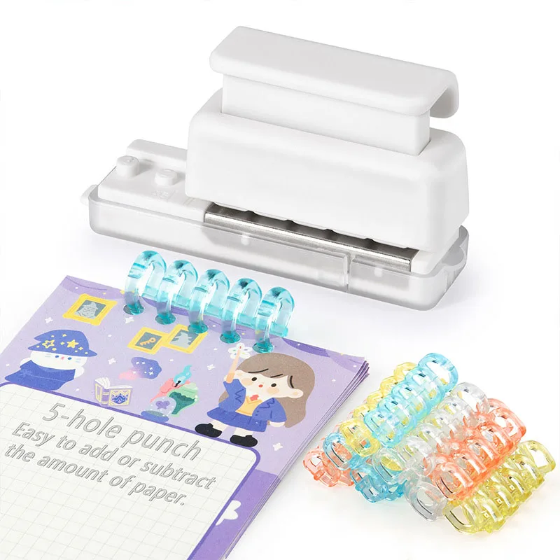 paper punch 5 Holes Puncher Loose Leaf Notebook Paper Mini Puncher Loose-leaf Binding Student Office Stationery Supplies