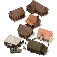 1/72 Wood Eastern European Towns Assemble Building Model Decoration DIY Handmade Architecture Scenes Toy 1